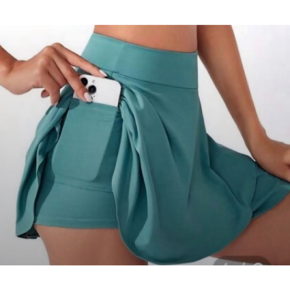 Fabletics Founce Skirt w/Built in Shorts, Dark Teal, Size 1X - Picture 1 of 14